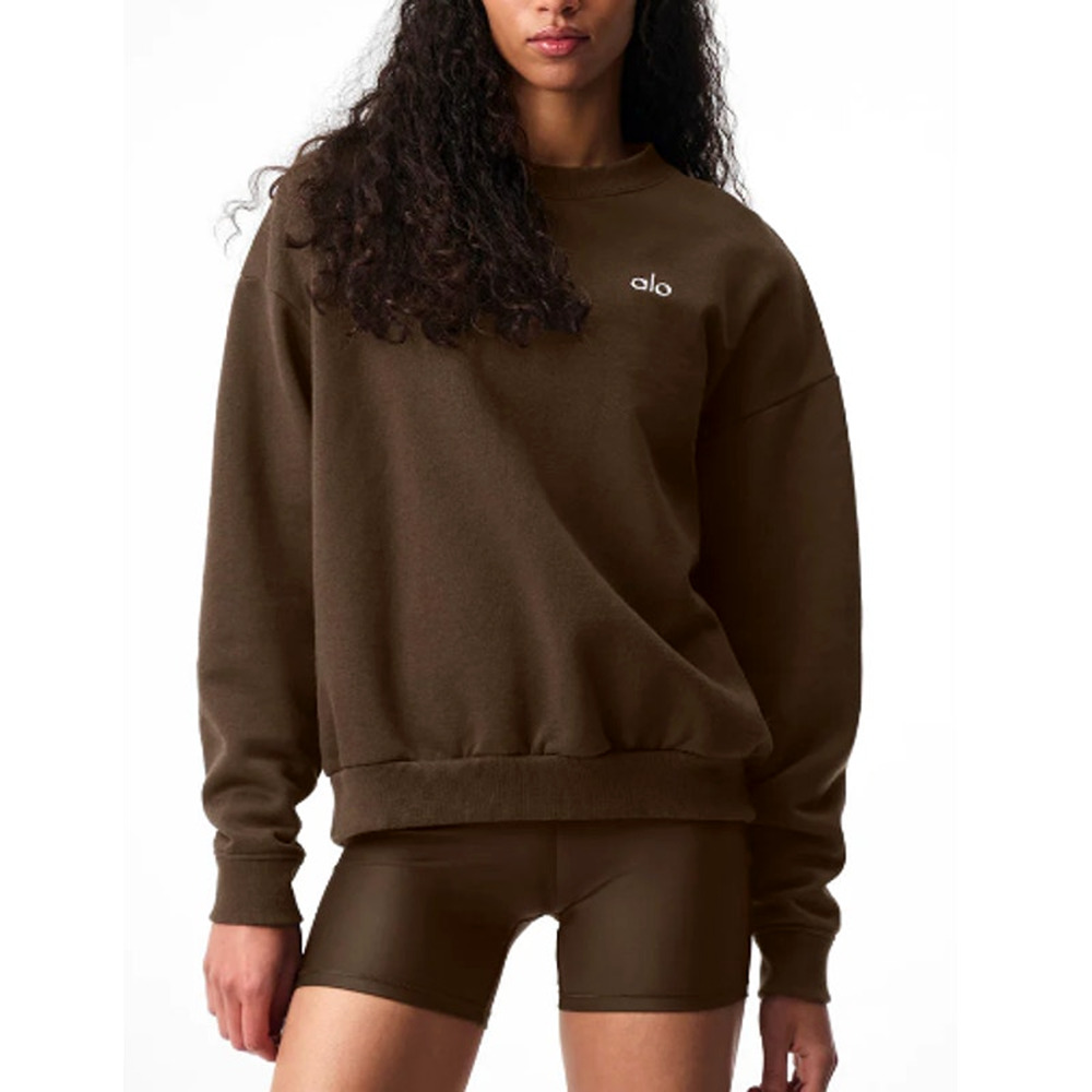 Alo Yoga Unisex Espresso Accolade Crew Neck Pullover Sweatshirt Size L